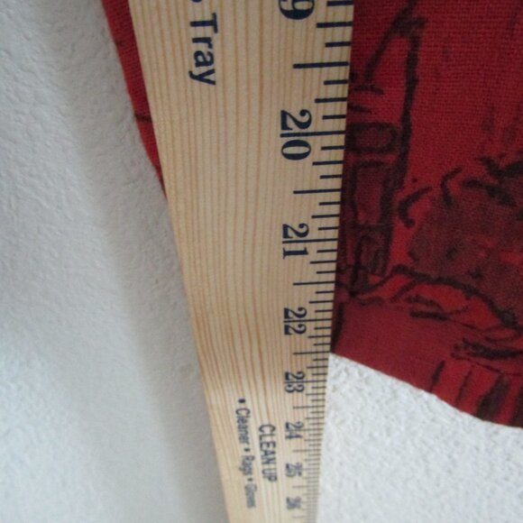 Chico's Vintage Linen Pants 1 Red Printed Coastal Artsy Cargo Boho Lagenlook - Picture 11 of 12